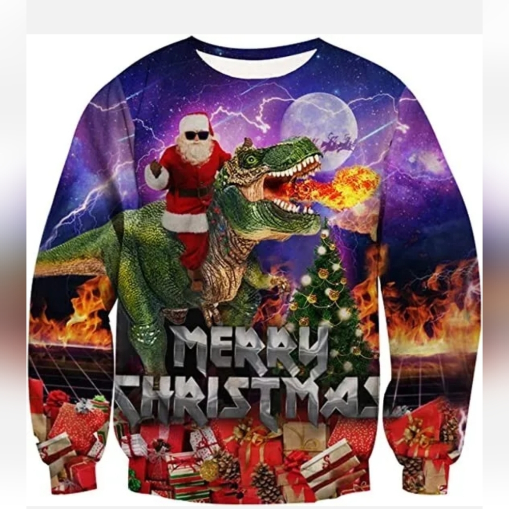 Christmas Ugly Sweater Men Women Xmas Santa Pullover Jumper T-Shirt Hoodie Top